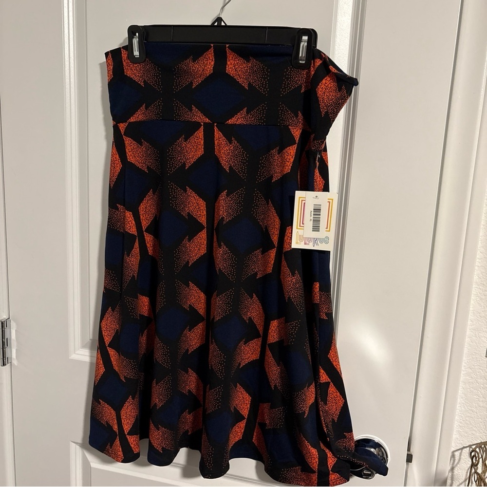 LuLaRoe Azure Women's Skirt Black Multi Color Stretch Size XL